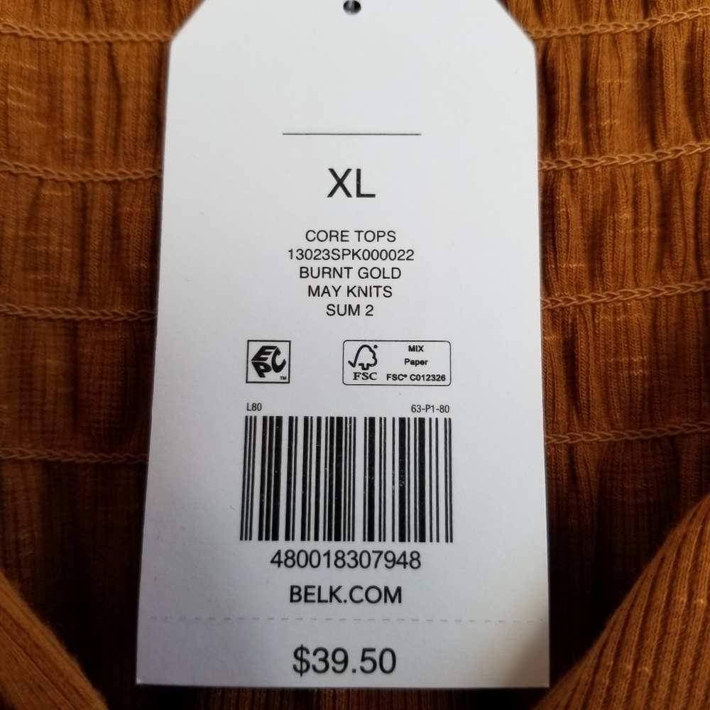 Wonderly Sleeveless Smocked Yoke Knit Tank Top XL NWT - Picture 6 of 7